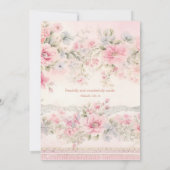 Teddy Bearly Wait Pink Christian Girl Baby Shower 招待状 (裏面)