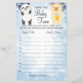 Teddy Bearsそのベビーチューニングシャワーゲームカード チラシ