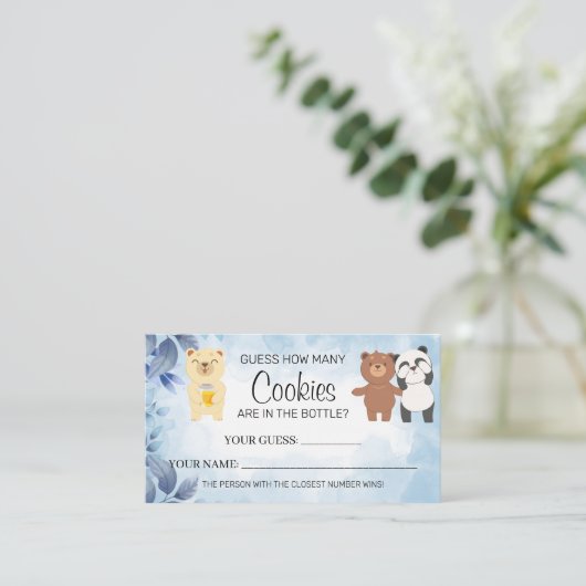 Teddy Bearsベビーシャワーカードゲーム プレイスカード (スタンド正面)