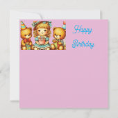 TEDDY BEARS誕生日カード～幼児～ピンク～ (裏面)