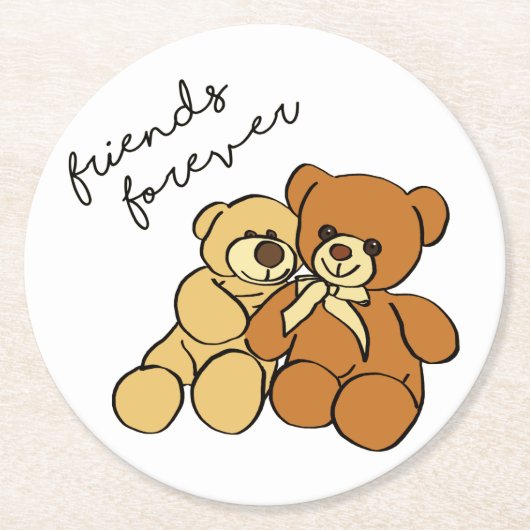 Teddy bears ラウンドペーパーコースター (正面)