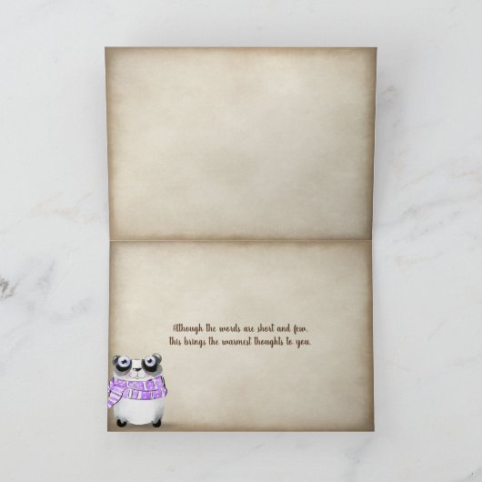 teddy bears by fireplace Thank You カード (内部)