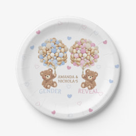 Teddy Bears Gender Reveal Shower ペーパープレート