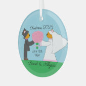 Teddy Bears Getting Marks: ガラスオーナメント (正面左)