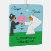 Teddy Bears Getting Marks：クリスマス セラミックオーナメント (右)