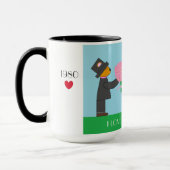 Teddy Bears Getting Marks：記念日 マグカップ (左)