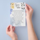 Teddy Bears Guess Who Baby Shower Game Card チラシ (ハンドル)