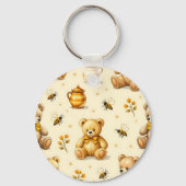 Teddy Bears Honey Bees Nursery Pattern キーホルダー (裏面)