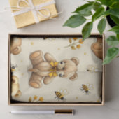 Teddy Bears Honey Bees Nursery Pattern 薄葉紙 (ギフト)