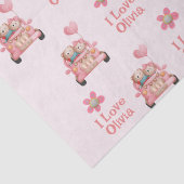 Teddy Bears In Love Driving A Car パーソナライズされた - 薄葉紙 (詳細)