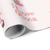 Teddy Bears In Love Driving A Car - パーソナライズされた W ラッピングペーパー (ロールコーナー)