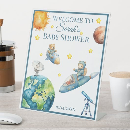 Teddy Bears in Space Baby Shower 台座サイン (インサイチュ)