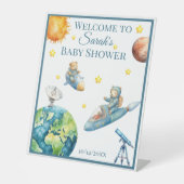 Teddy Bears in Space Baby Shower 台座サイン (正面)