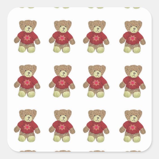 Teddy Bears Plush Toys Gift Stickers スクエアシール (正面)
