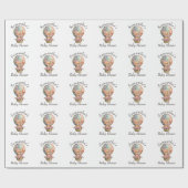 Teddy Boy Foral熱気球ベビーシャワー ラッピングペーパー (フラット)