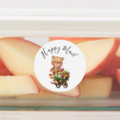 Teddy Foral Happy Mailベビー素朴シャワーラベル ラベル (貼付)