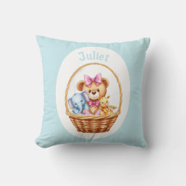 Teddy & friends in a basket クッション