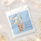 Teddy Girlベビーシャワー – 青と白 フェイバーバッグ (クリップ留めされた状態)