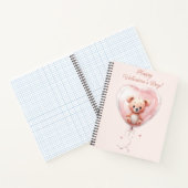 Teddy in Heart Balloon Valentines Design ノートブック (内部)