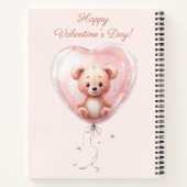 Teddy in Heart Balloon Valentines Design ノートブック (裏面)