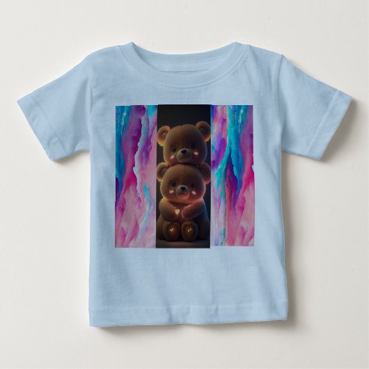 Teddy Love：かわいいベビーTシャツ ベビーTシャツ (正面)