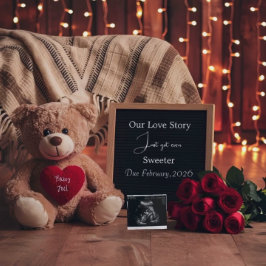 Teddy Love & Baby Pregnancy Announcement Card 案内状