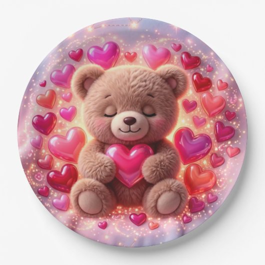Teddy Love Party プレート 💖紙皿 (正面)