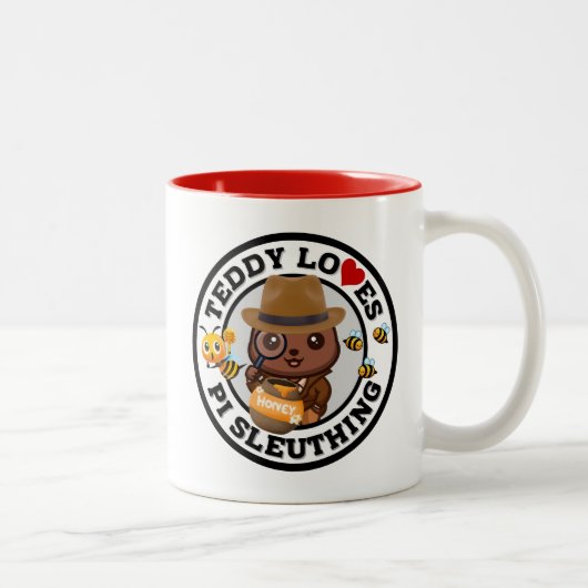Teddy Loves PI Sleuting for Honey ツートーンマグカップ (右)
