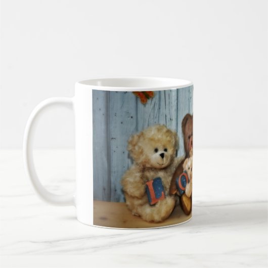 Teddy mit Freunde コーヒーマグカップ (左)