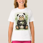 Teddy - Panda with Bamboo by Natasha Us Tシャツ (正面)