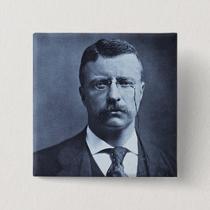 Teddy Rooseveltのヴィンテージのガラス幻灯のスライド 缶バッジ