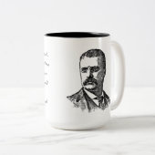 Teddy Rooseveltの引用文のマグ ツートーンマグカップ (正面右)