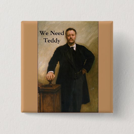 Teddy Rooseveltボタン 缶バッジ (正面)