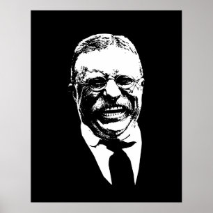 Teddy Roosevelt -- 白黒 ポスター
