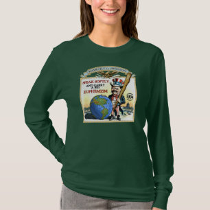Teddy Roosevelt 1904のキャンペーン(女性暗いワイシャツ) Tシャツ