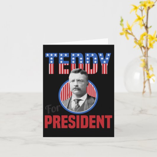 Teddy Roosevelt For President Bull Moose Theodore  カード (黄色い花)