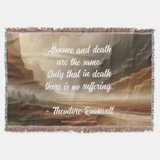 Teddy Roosevelt Quote - Absence Large Landscape スローブランケット (正面)