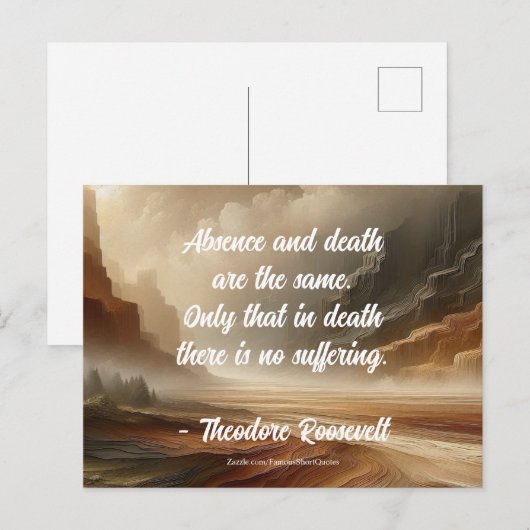 Teddy Roosevelt Quote - Absence Large Landscape ポストカード (正面/裏面)