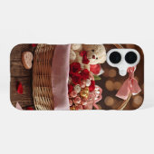 Teddy Rose Basket Romantic Valentine Aesthetic iPhone 16ケース (裏面横)