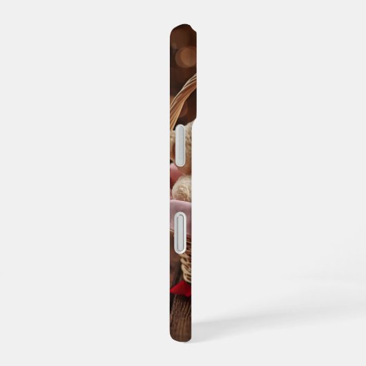 Teddy Rose Basket Romantic Valentine Aesthetic iPhone 16ケース (右側面)