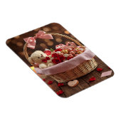 Teddy Rose Basket Romantic Valentine Heart Fridge マグネット (右側)