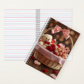 Teddy Rose Basket Romantic Valentine Love Story  ノートブック (内側)