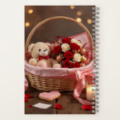 Teddy Rose Basket Romantic Valentine Love Story  ノートブック (裏面)