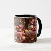 Teddy Rose Basket Romantic Valentines Morning マグカップ (正面右)