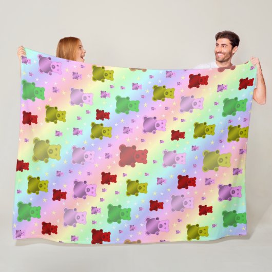 teddy,teddy bear，パステル，子+パターン，ベビー, r フリースブランケット (インサイチュ)