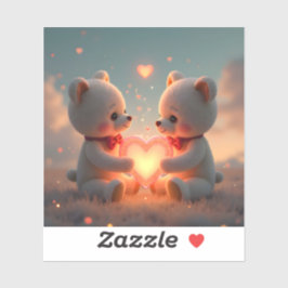 Teddy Time Together - Square Vinyl シール