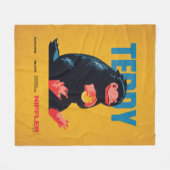 Teddy Vintage Graphic フリースブランケット (正面(横))