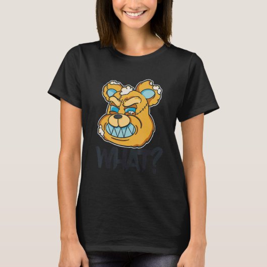 Teddy What Horror Teddy Bear with Creepy Face Tシャツ (正面)