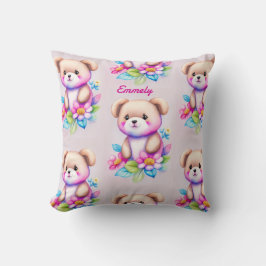 Teddybär Wasserfarben Pastell クッション