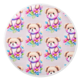 Teddybär Wasserfarben Pastell セラミックノブ